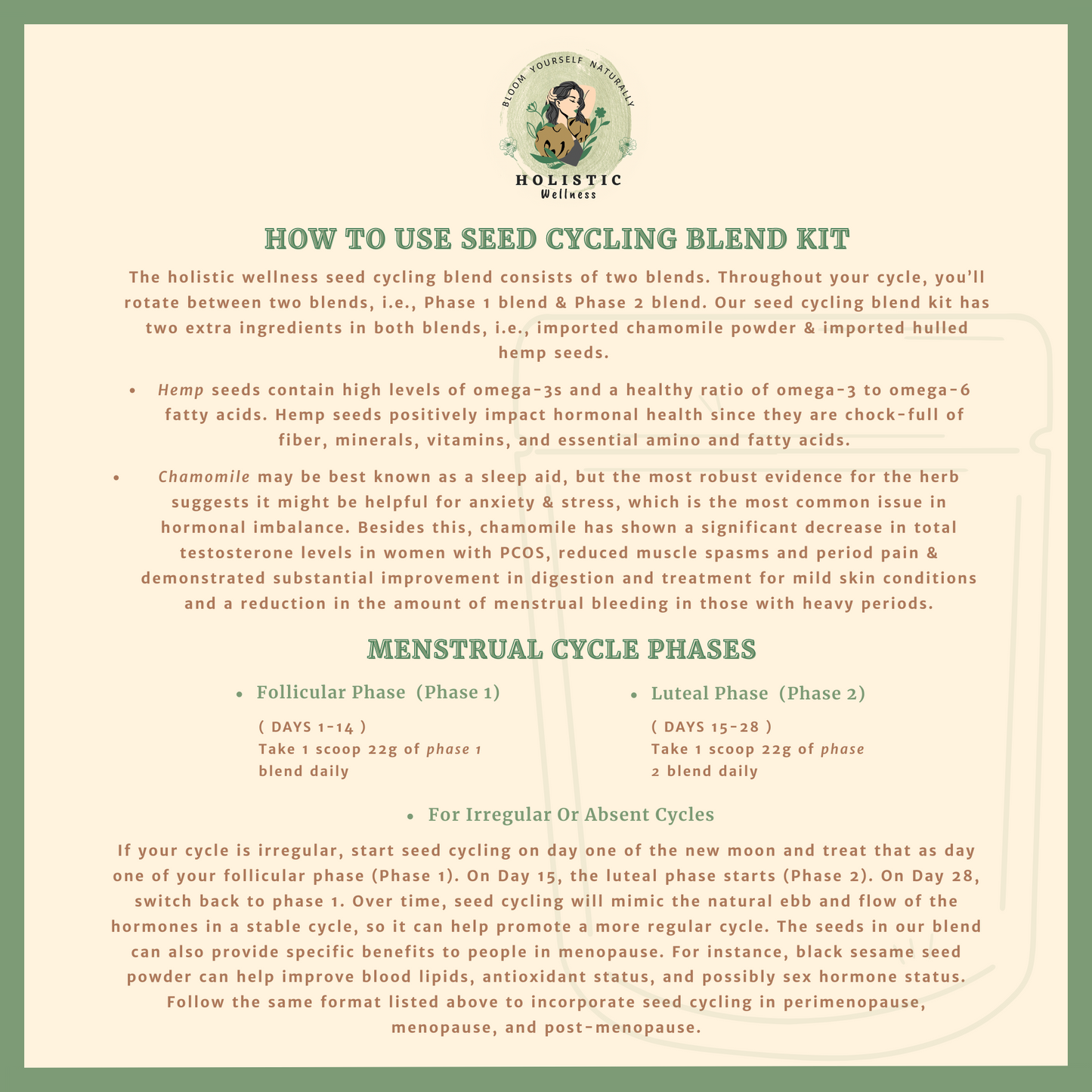 PCOS Seed Cycling Kit (Phase 1 + Phase 2) Blend