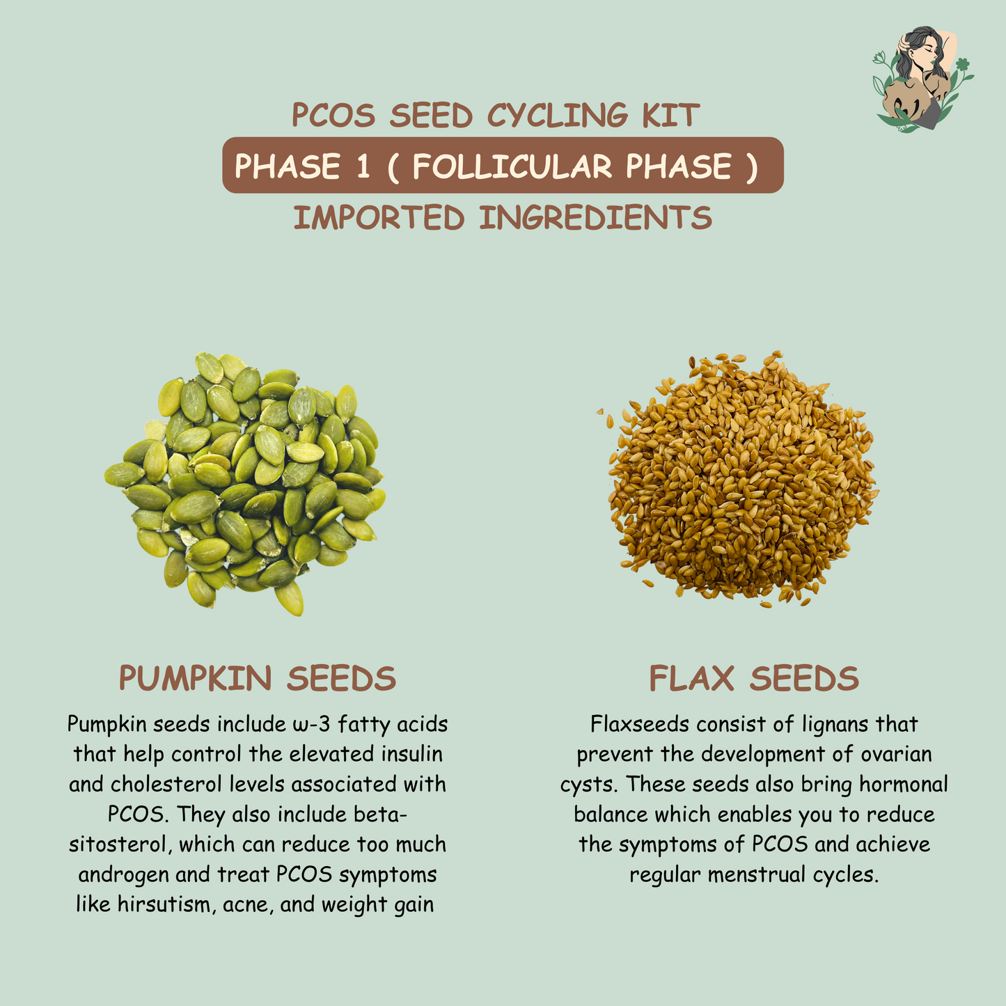 PCOS Seed Cycling Kit (Phase 1 + Phase 2) Blend